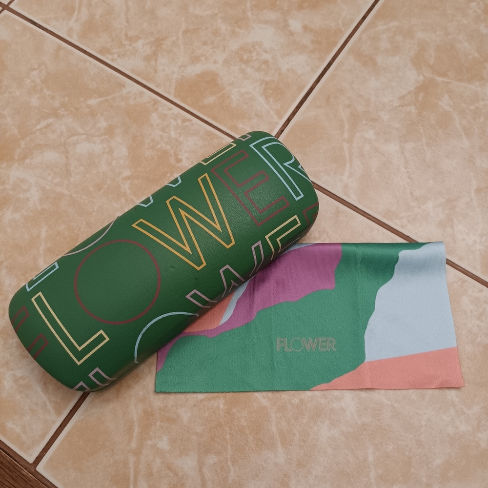 Green and Multicolor Sunglasses Case